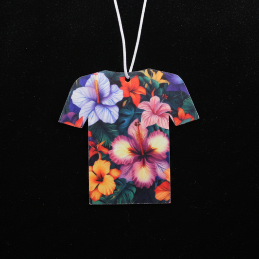 Colorful floral design on a black background