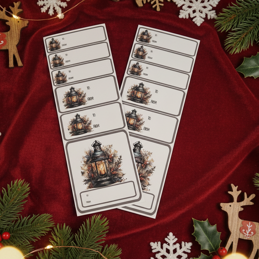 Lantern Stickers - Gray Border