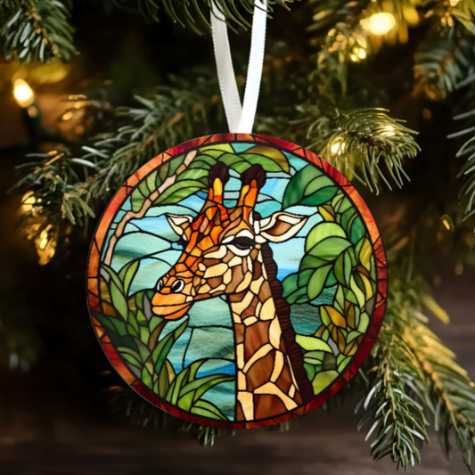 Ceramic Ornament - Looks Like Stained Glass Giraffe