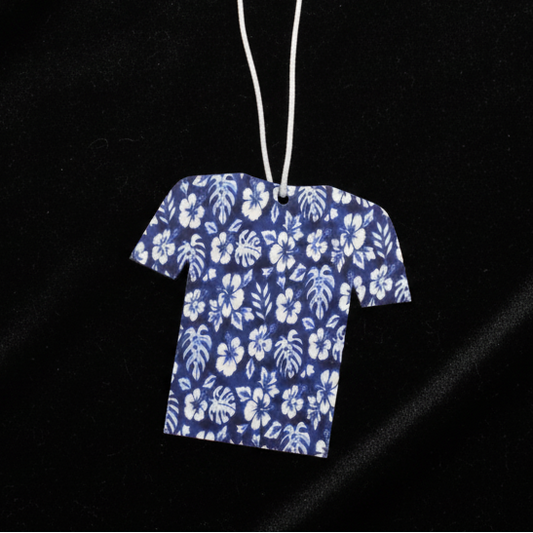 -Blue Hibiscus Flower Hawaiian Shirt-